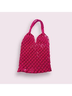 J CREW Pink Woven Shoulder Tote Bag NEW NWT